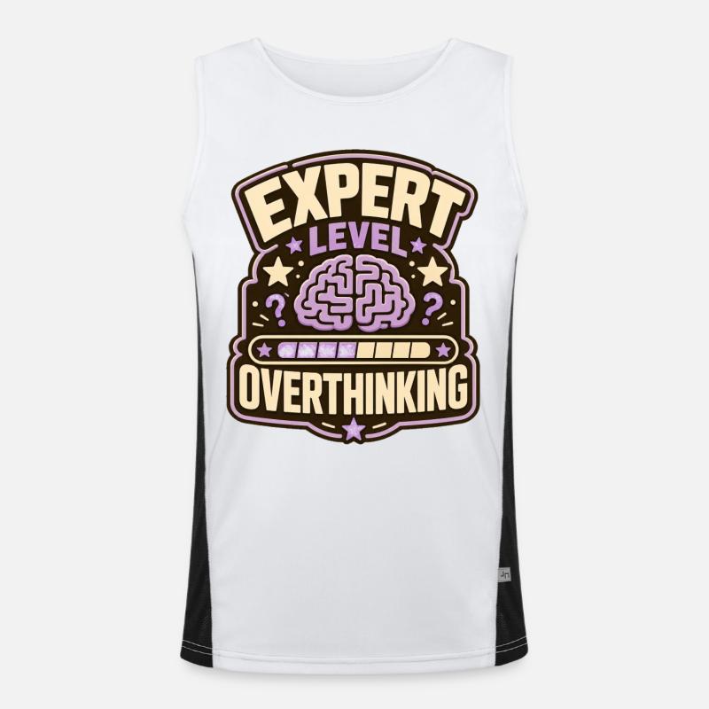 Expert Level Overthinking Funktionelles Kontrast-Tank Top für Männer 