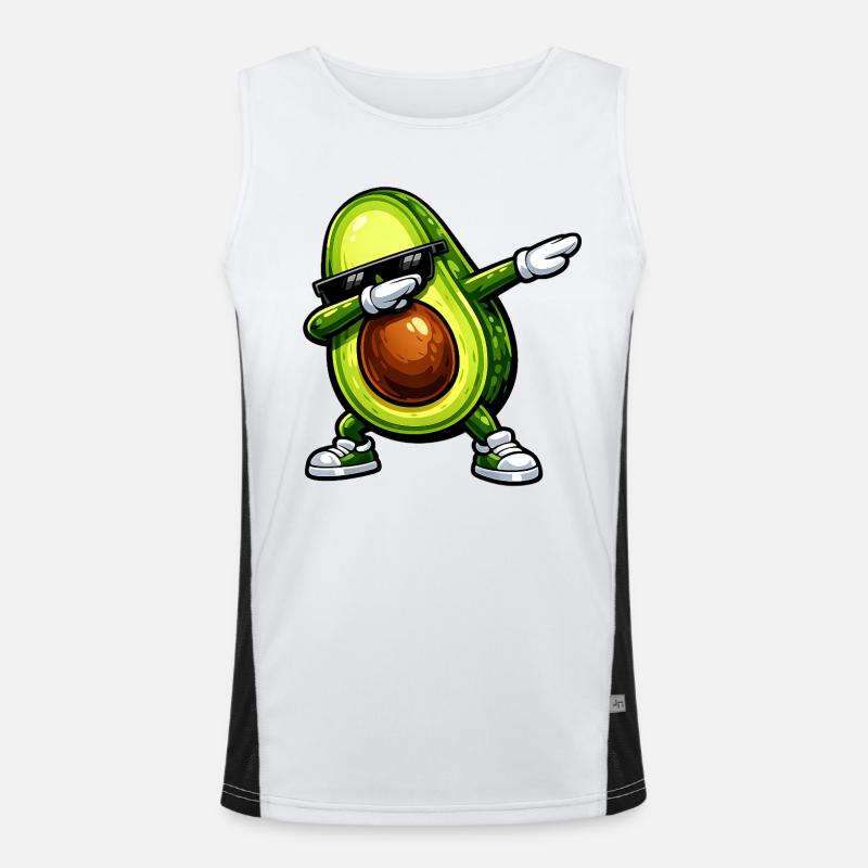 Dabbing Avocado Funktionelles Kontrast-Tank Top für Männer 