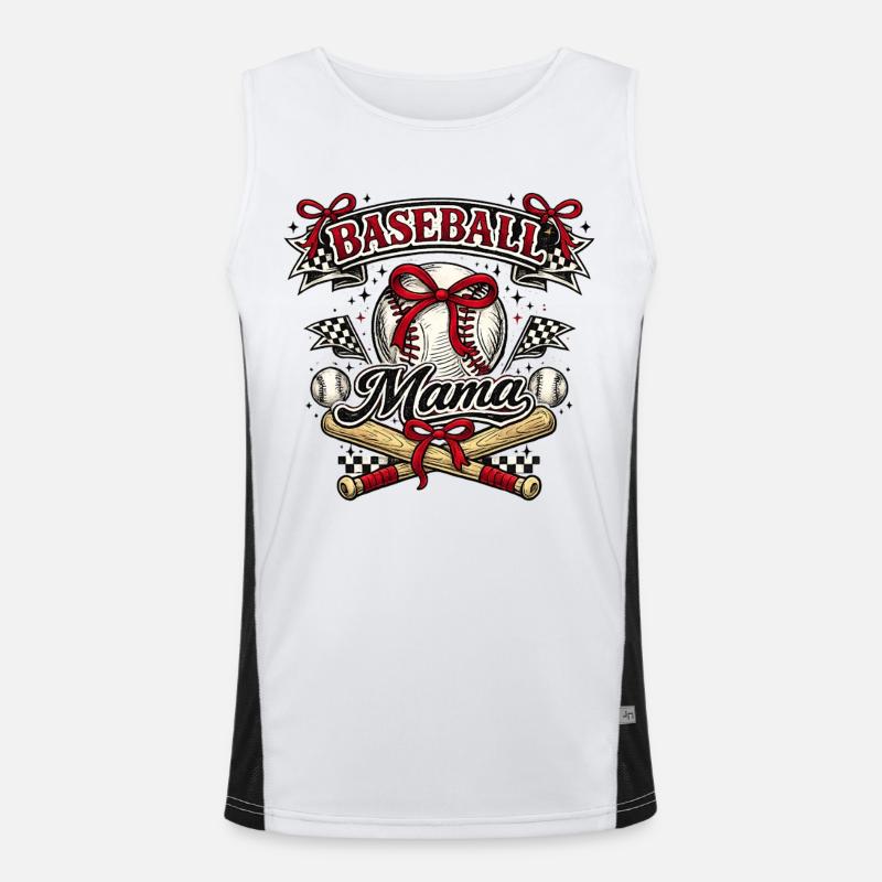 Baseball Mom: Retro Mama Baseball Gift Men's Functional Contrast Tank Top 