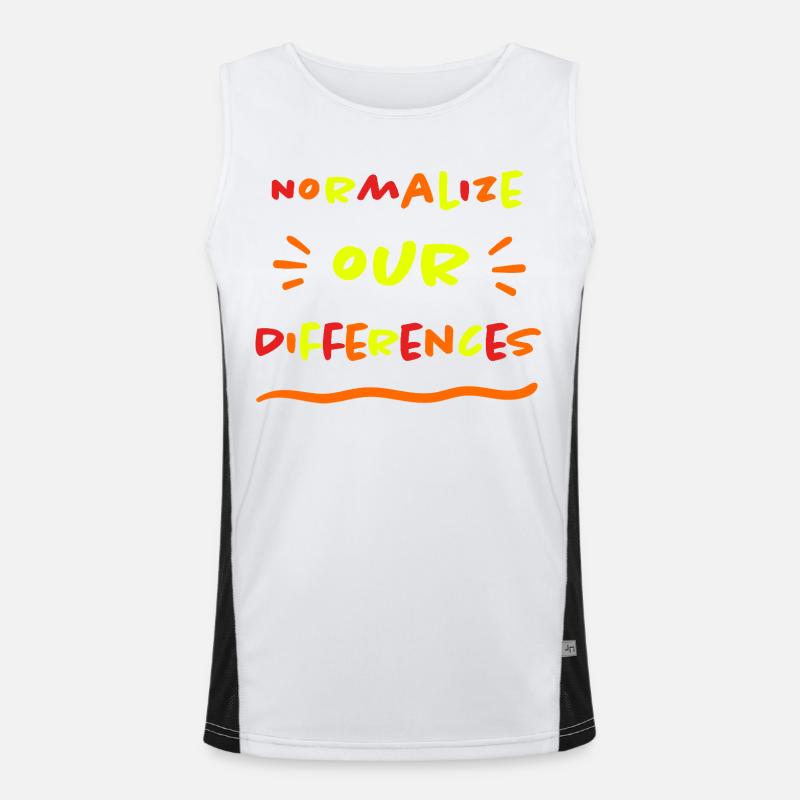 Normalize our Differences - Inclusion - neon - Men's Functional Contrast Tank Top  - white/black