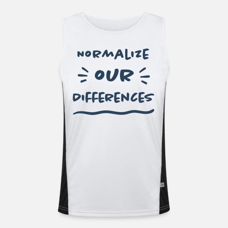 Normaliser nos différences - Inclusion - Débardeur respirant contrasté Homme  - blanc/noir