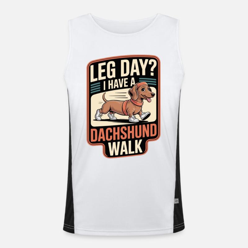 Dachshund Walk Men's Functional Contrast Tank Top 