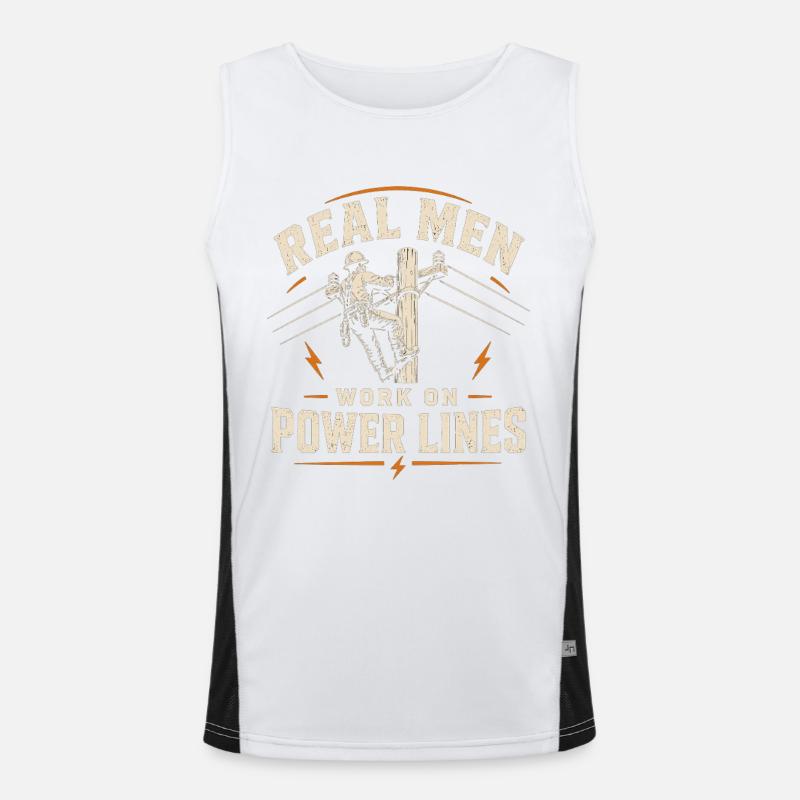 Electrician Engineer Technology Cable Design - Men's Functional Contrast Tank Top - white/black