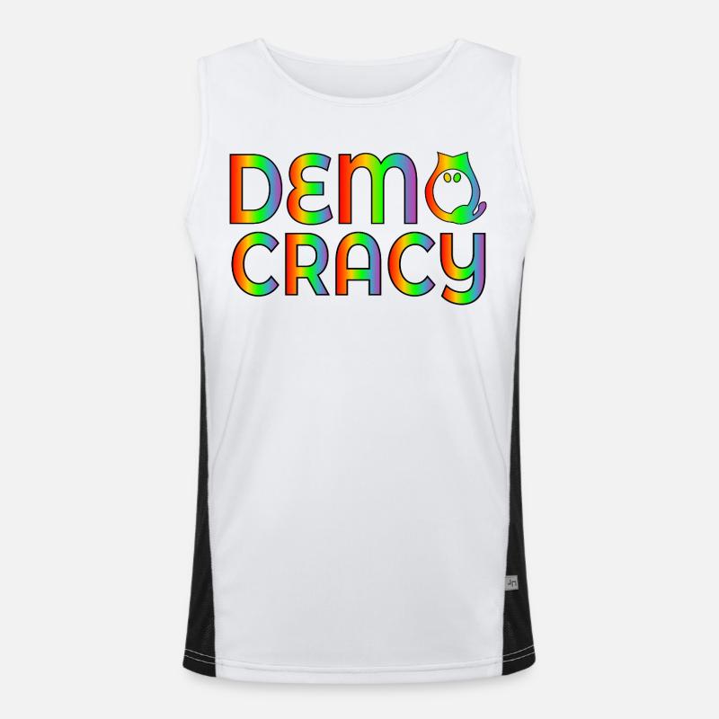Cat Election Democracy Men's Functional Contrast Tank Top 