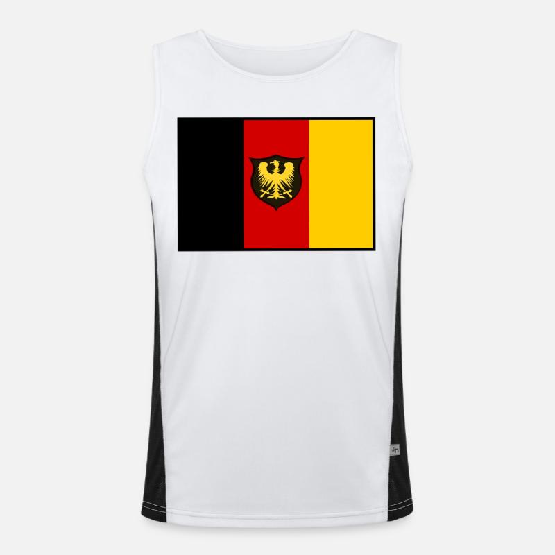 Eagle Flag BlackRedGold Shield - Men's Functional Contrast Tank Top  - white/black