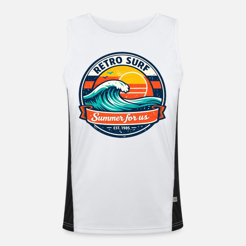 Summer for us - Men's Functional Contrast Tank Top - white/black