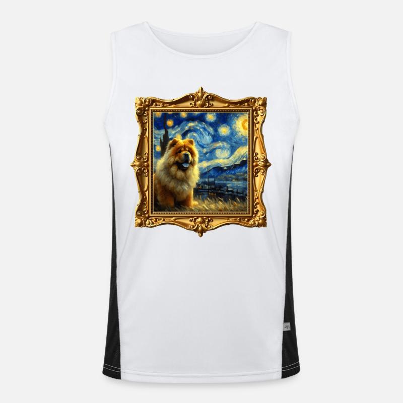 Chowchow Starry Night - Men's Functional Contrast Tank Top - white/black