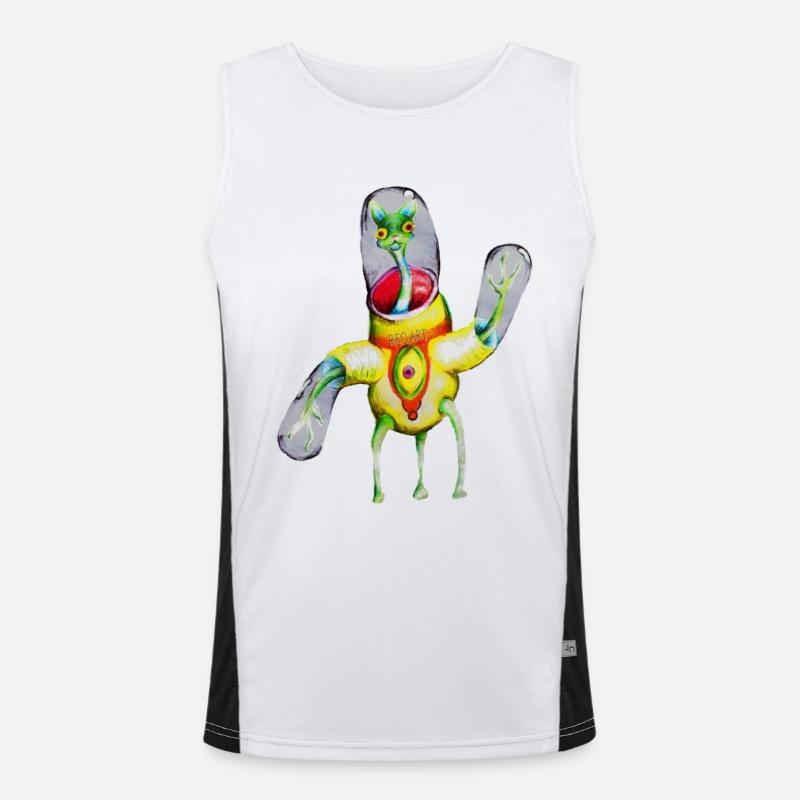 Jumpee - Men's Functional Contrast Tank Top  - white/black