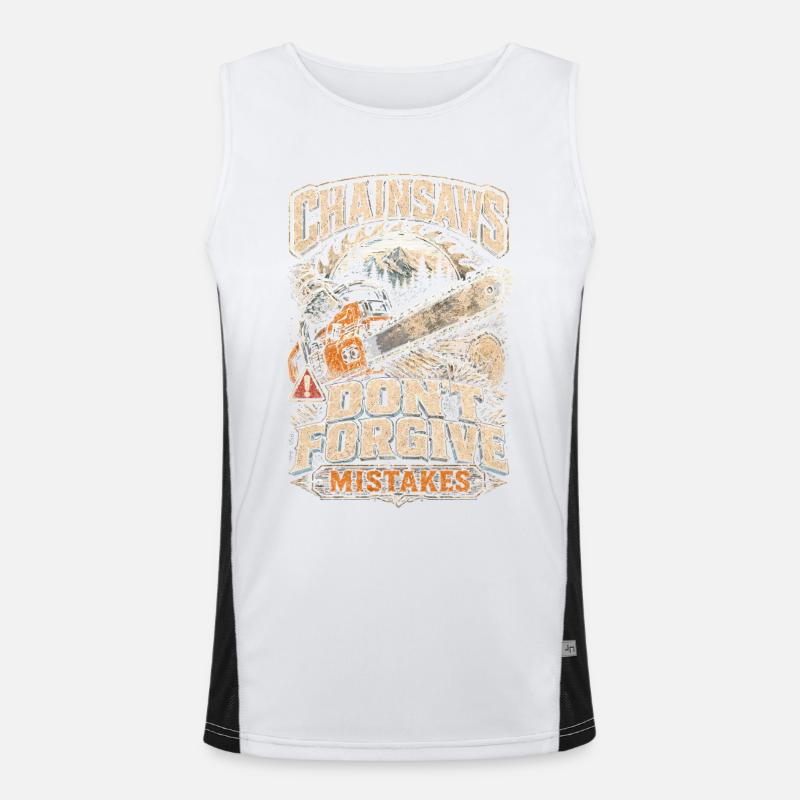 Lumberjack Chainsaws Don't Forgive - Men's Functional Contrast Tank Top - white/black