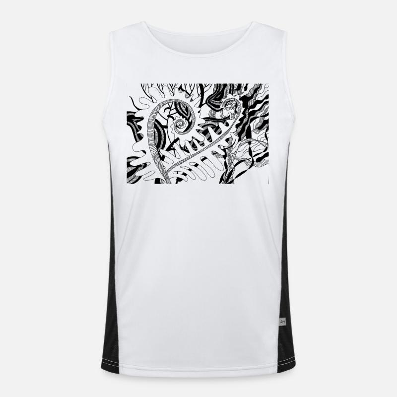 Fern - Men's Functional Contrast Tank Top - white/black