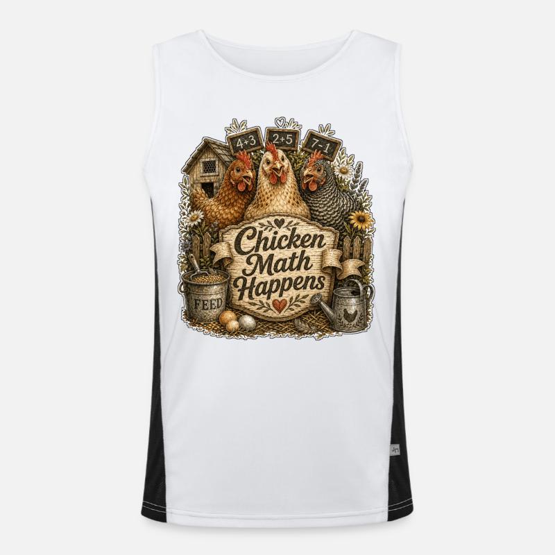 Chicken Math Happens Men's Functional Contrast Tank Top 