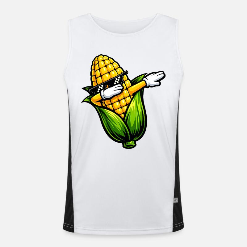 Dabbing Maiskolben Funktionelles Kontrast-Tank Top für Männer 