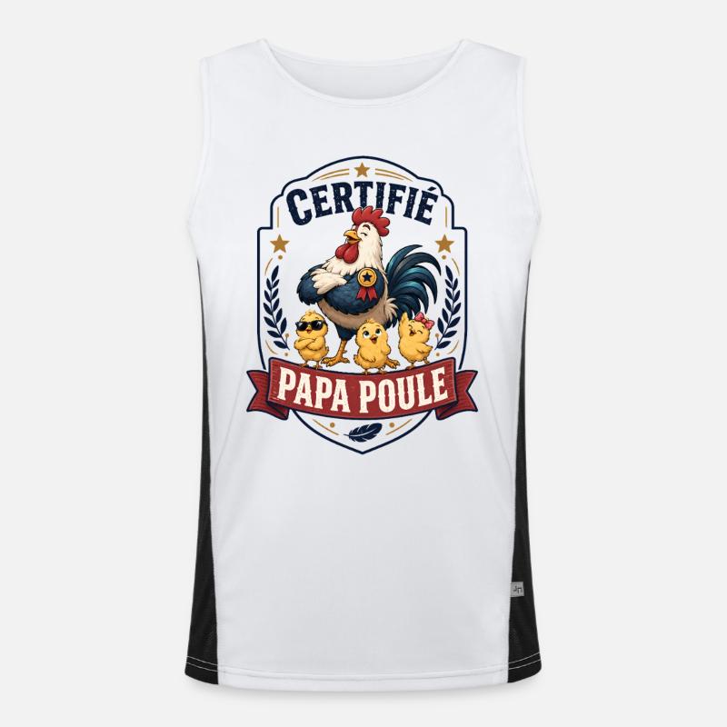 Certified Daddy Hen - Men's Functional Contrast Tank Top - white/black