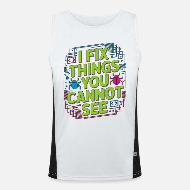 Game Developer I Fix Things Software Developer Funktionelles Kontrast-Tank Top für Männer 