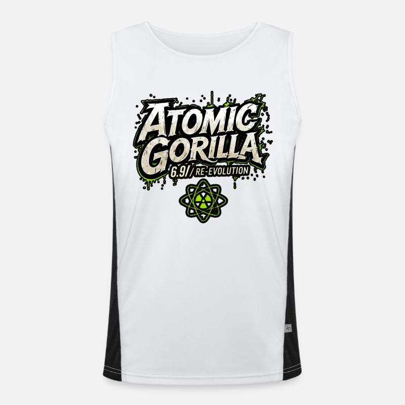 Atomic Gorilla Re-Evolution - Men's Functional Contrast Tank Top - white/black