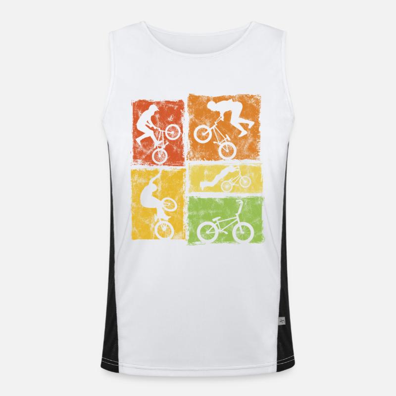 BMX Biker Graphic - Cascades de style rétro Débardeur respirant contrasté Homme 