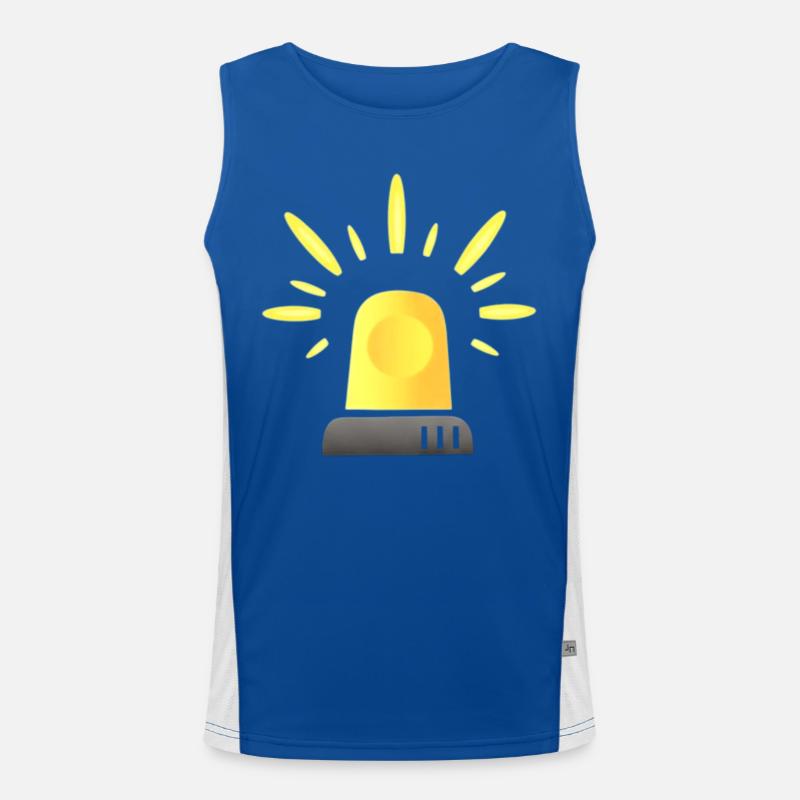 Yellow Siren Warning Light Men's Functional Contrast Tank Top 