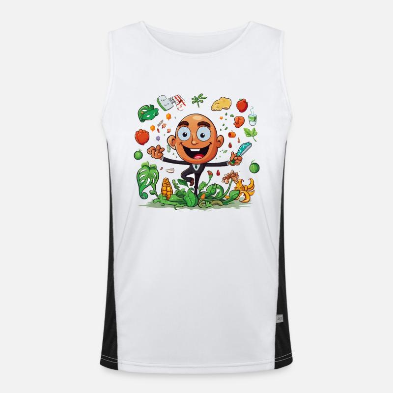 Kitchen Hero Vegetable Magic - Men's Functional Contrast Tank Top - white/black