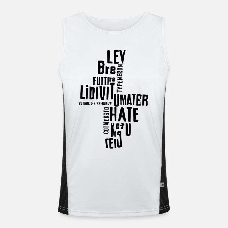 Typographie motivationnelle verticale Débardeur respirant contrasté Homme 