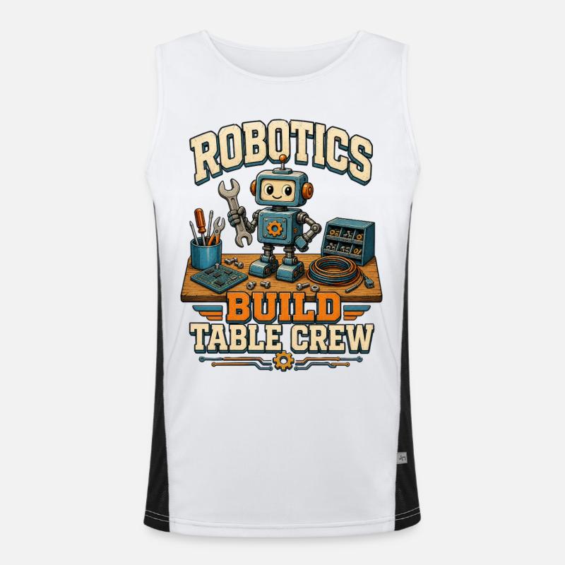 ROBOTICS BUILD TABLE CREW - Men's Functional Contrast Tank Top - white/black