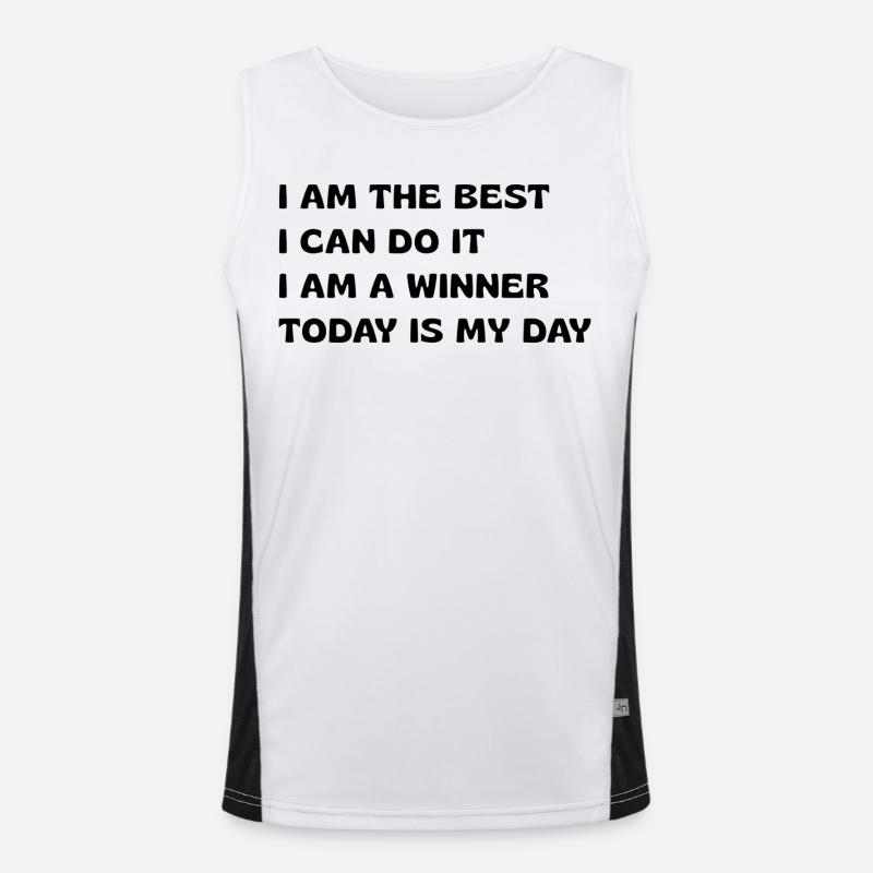 Powerful Affirmations - Men's Functional Contrast Tank Top - white/black