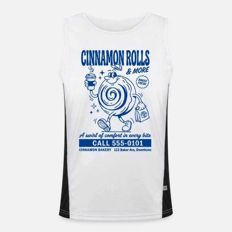 Retro Cinnamon Roll Bakery Funktionelles Kontrast-Tank Top für Männer 