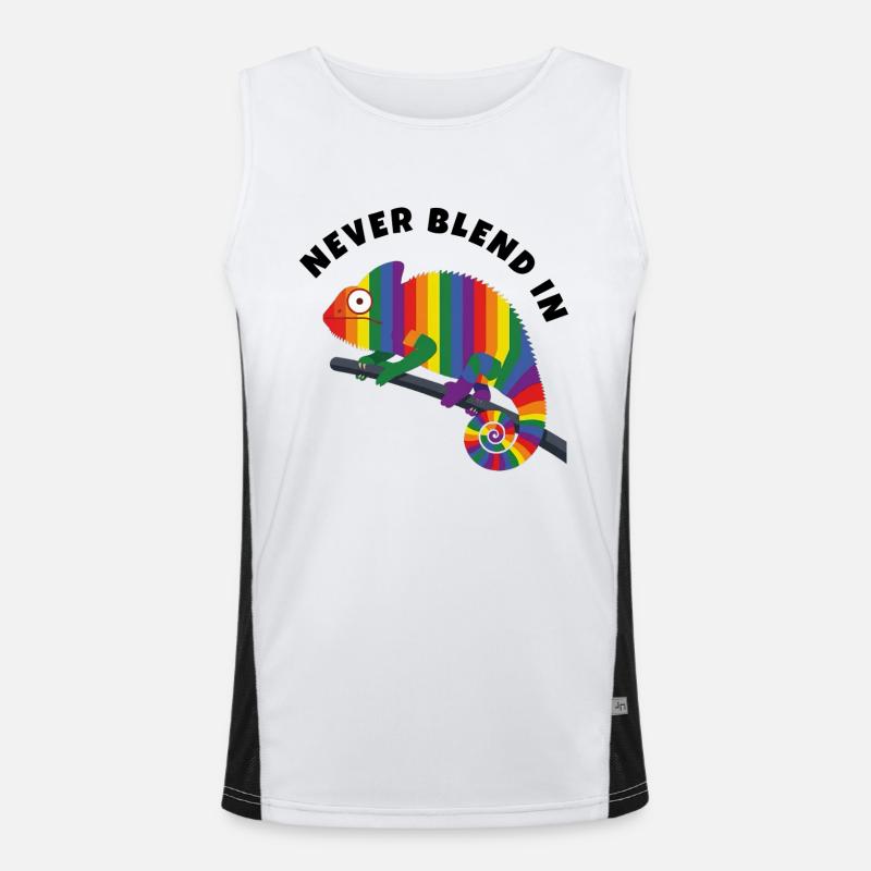 Regenbogen-Chamäleon-Pride-Monat Funktionelles Kontrast-Tank Top für Männer