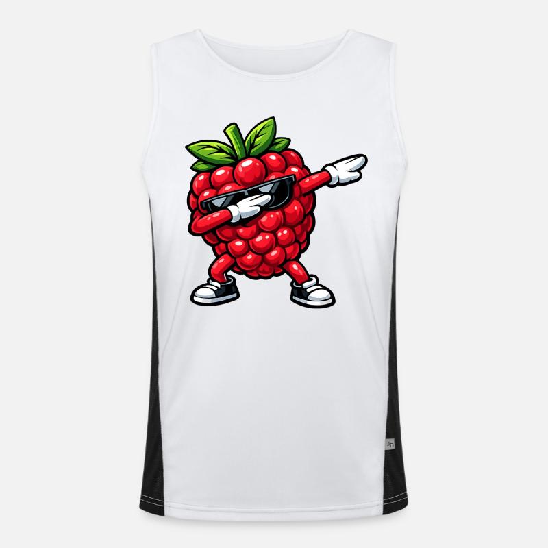 Dabbing Raspberry - Men's Functional Contrast Tank Top  - white/black