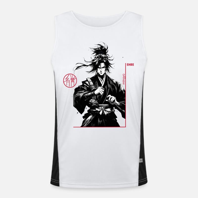 Samurai - Men's Functional Contrast Tank Top  - white/black