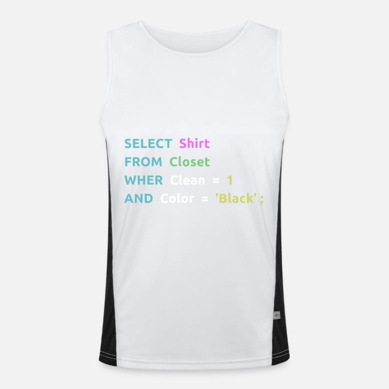 Nerd Computer Computer Work Coder Gift Idea - Men's Functional Contrast Tank Top  - white/black