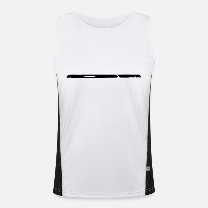 Graffiti brush stroke line - Men's Functional Contrast Tank Top  - white/black