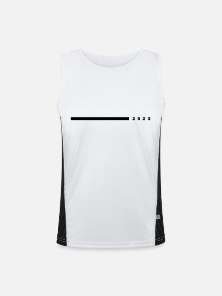 2023 year - Men's Functional Contrast Tank Top  - white/black