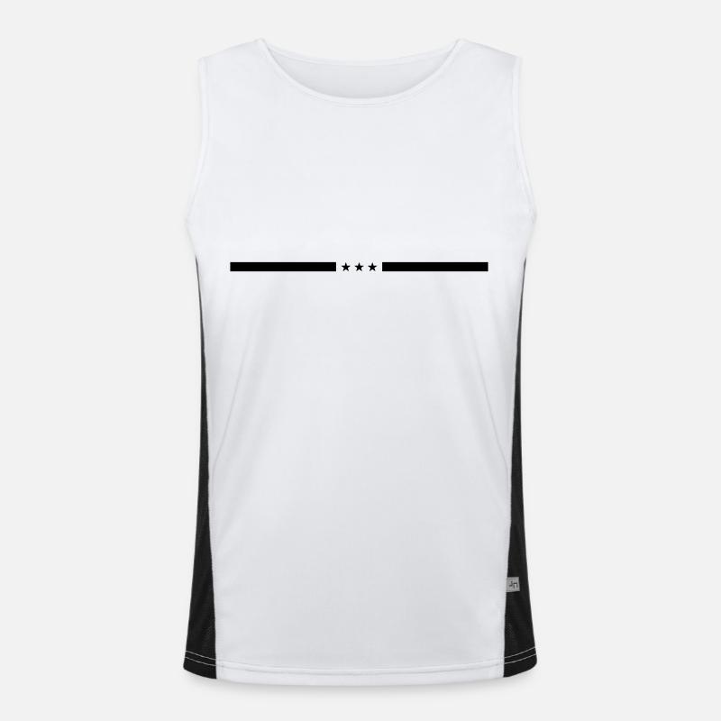 Star Line Element - Men's Functional Contrast Tank Top  - white/black