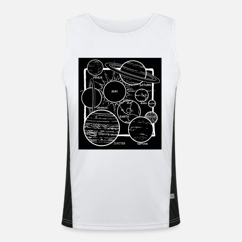 Planet Solar System Galaxys - Men's Functional Contrast Tank Top  - white/black