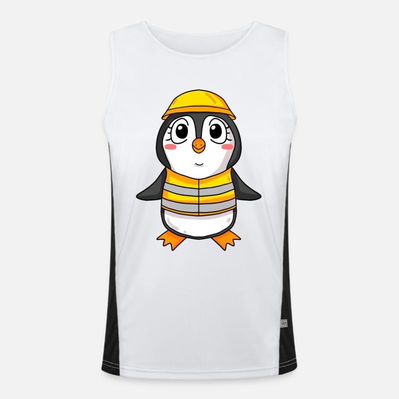 Cadeau de construction de maison de construction de maison de pingouin Débardeur respirant contrasté Homme 