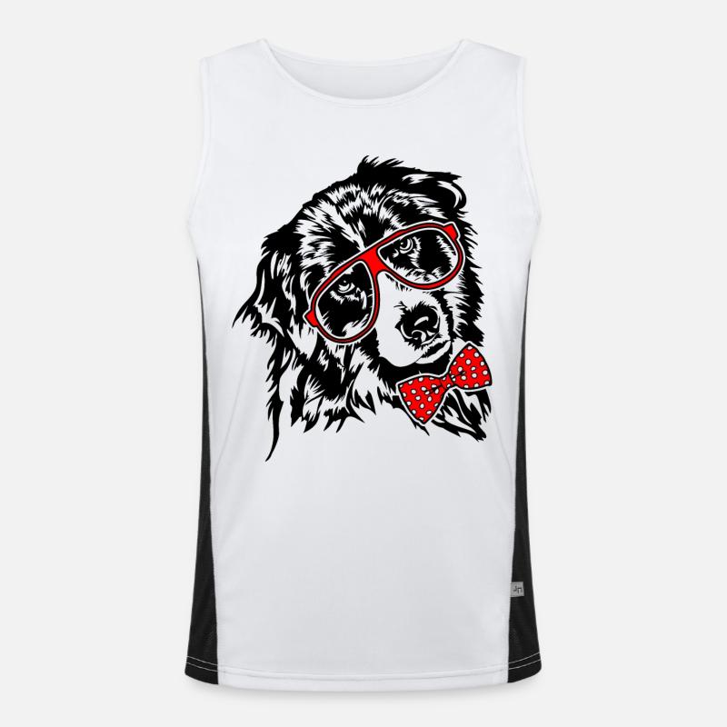 AUSTRALIAN SHEPHERD Brille Hunde Hund Aussie Funktionelles Kontrast-Tank Top für Männer 