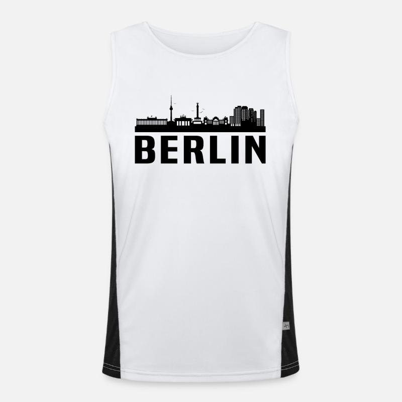 Berlin skyline berlin Funktionelles Kontrast-Tank Top für Männer 