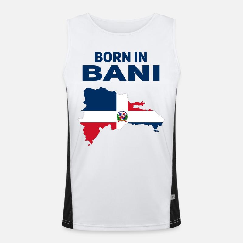 Bani - Men's Functional Contrast Tank Top  - white/black