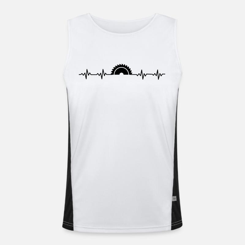 Carpenter Sawtooth Heartbeat Saw Blade Carpenter Men's Functional Contrast Tank Top 
