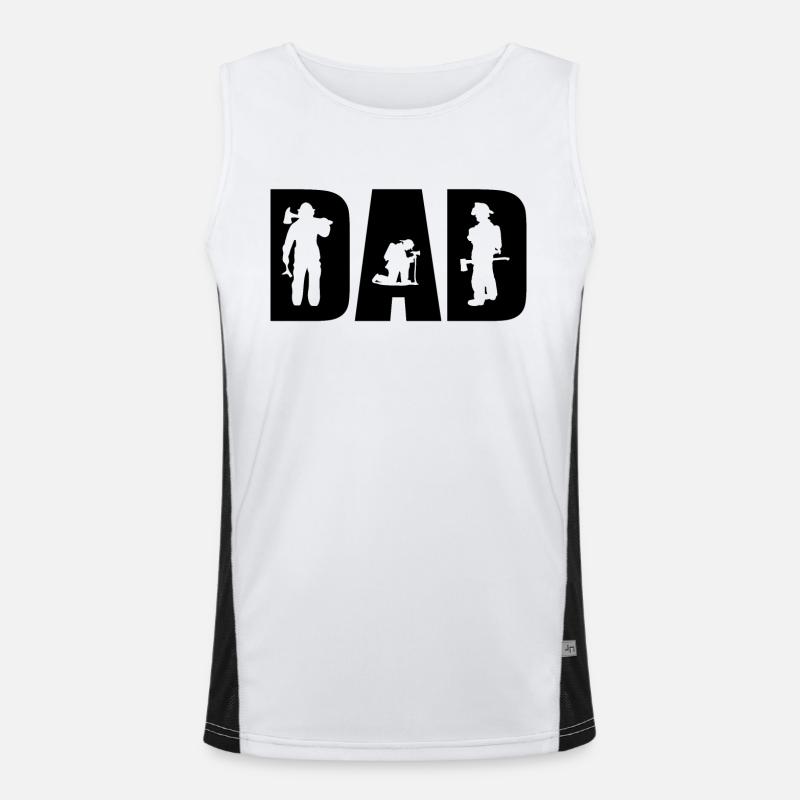 Father Fire Brigade T-Shirt Firefighter Dad Men's Functional Contrast Tank Top 