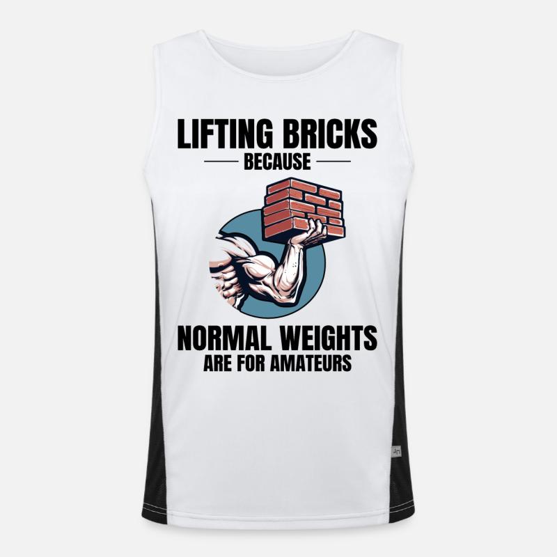 Bricklifting Humor: Beyond Ordinary Weights Bricks Men's Functional Contrast Tank Top 