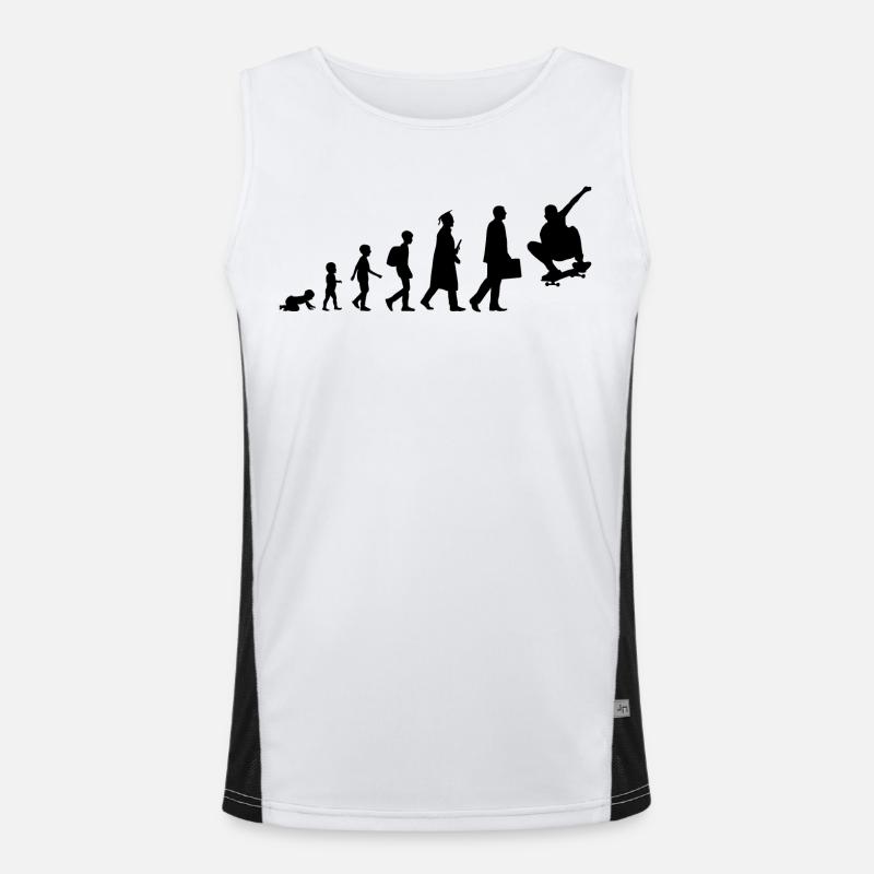 Skateboarder Evolution Funktionelles Kontrast-Tank Top für Männer 