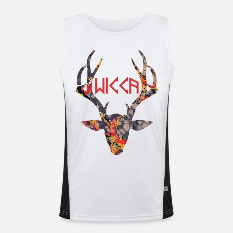 hirschkopf mit wicca e 202 Funktionelles Kontrast-Tank Top für Männer 