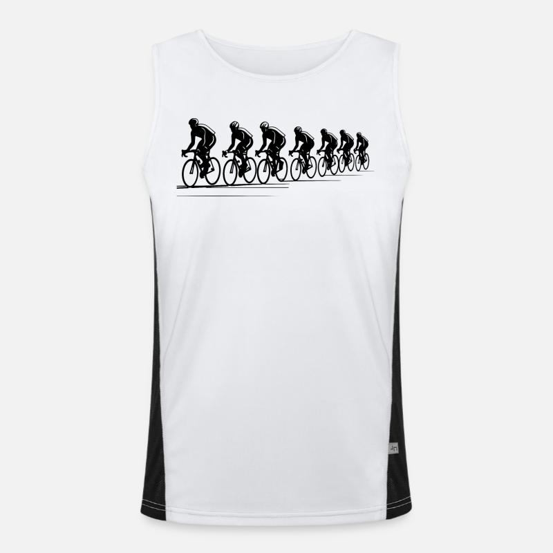 Cyclist Drawing Men's Functional Contrast Tank Top 
