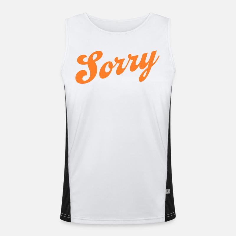 Sorry – Minimalist statement - Men's Functional Contrast Tank Top  - white/black