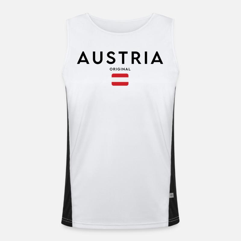 Austrian pride, minimalist sleek design Men's Functional Contrast Tank Top 