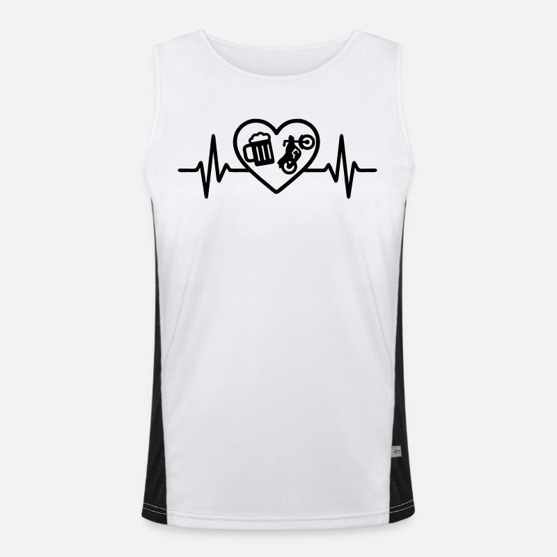 Heart Motorcycle Beer Men's Functional Contrast Tank Top 