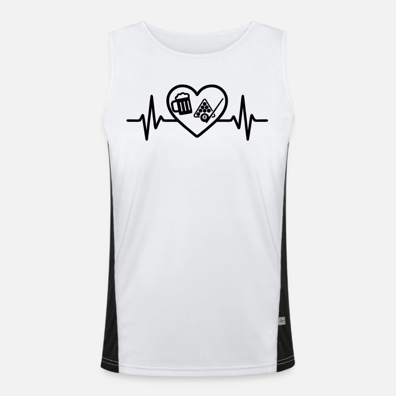 Herz Billard Bier Funktionelles Kontrast-Tank Top für Männer 