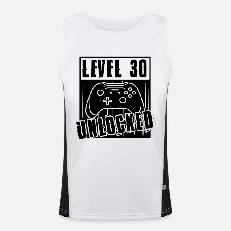 30er Geburtstag Mann Level 30 Freigeschaltet Funktionelles Kontrast-Tank Top für Männer 