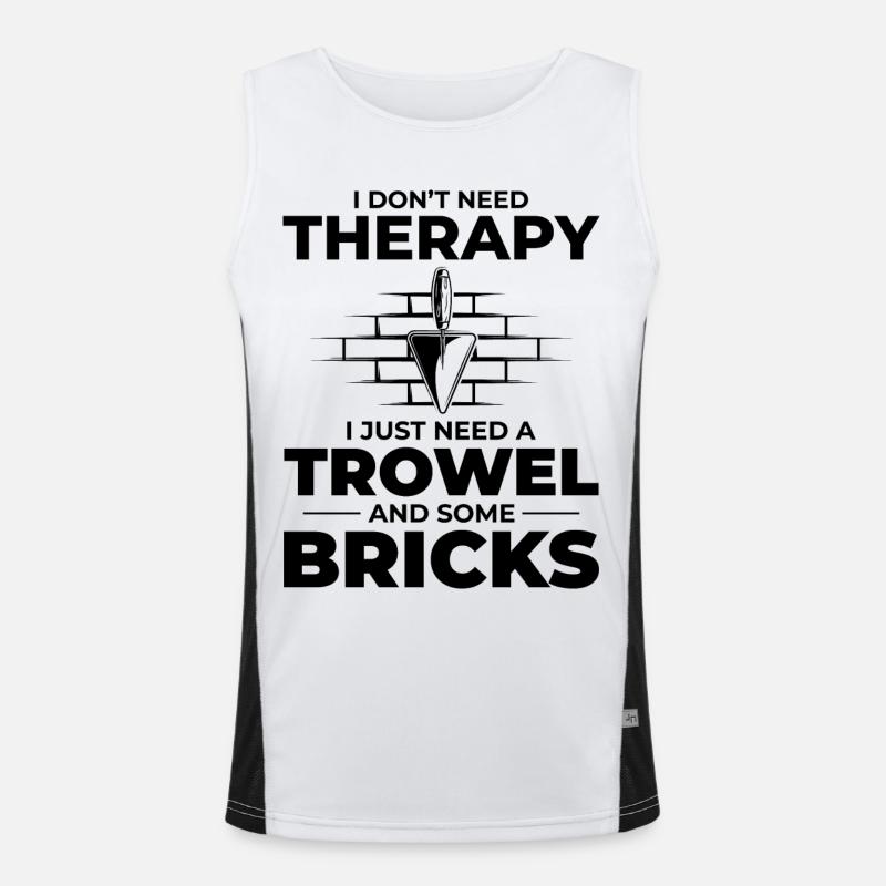 Bricklayer Therapy Trowels and Bricks Brick Mason Men's Functional Contrast Tank Top 